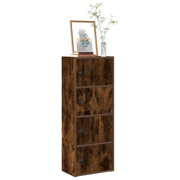 vidaXL Bookcase Smoked Oak 40x24x102 cm Engineered Wood