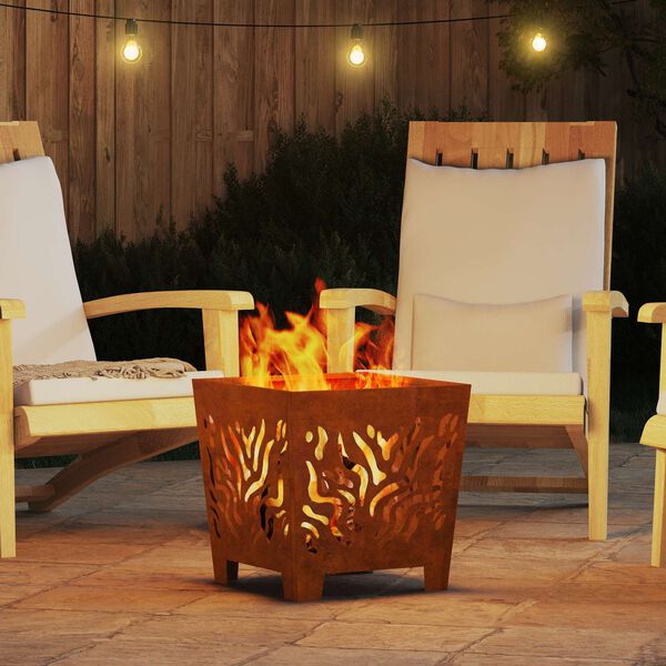 vidaXL Fire Pit Brown 40 x 40 x 40 cm Steel