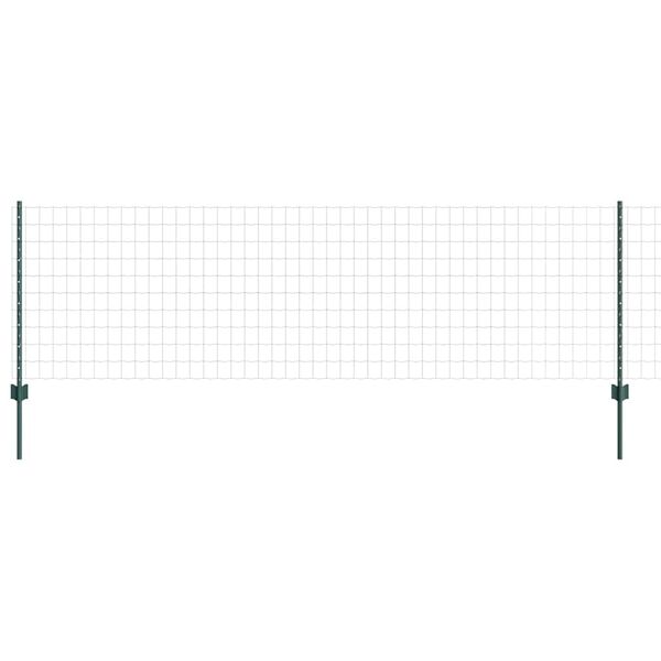 vidaXL Fence with Post Green 0.8 x 10 m Steel