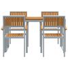 vidaXL Garden Dining Set 5 pcs Grey Solid Acacia Wood