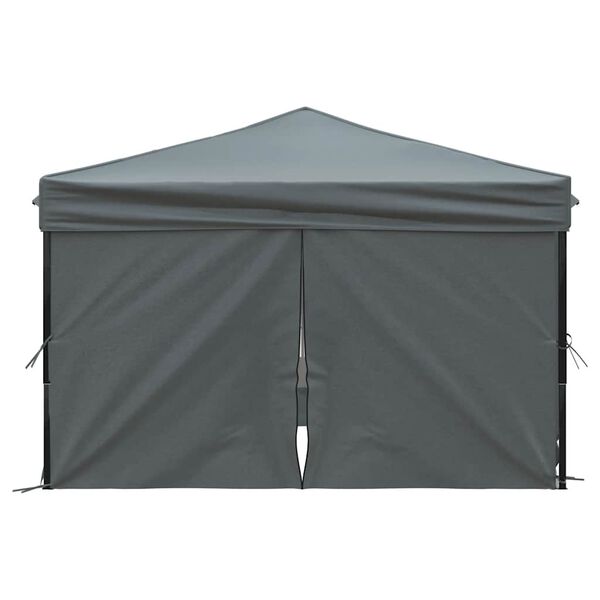 vidaXL Folding Party Tent with Sidewalls Anthracite 3x3 m