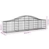 vidaXL Arched Gabion Baskets 6 pcs 200x30x40/60 cm Galvanised Iron