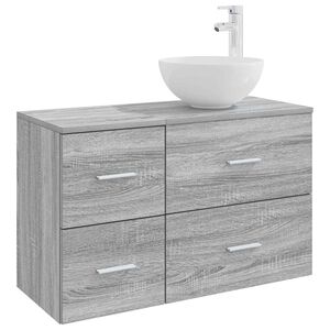 vidaXL Bathroom Furniture Set 2 pcs Grey Sonoma Engineered Wood