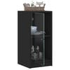 vidaXL Side Cabinet with Glass Doors Black 35x37x75.5 cm