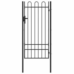 vidaXL Fence Gate Grey 100 x 200 cm Powder coated steel