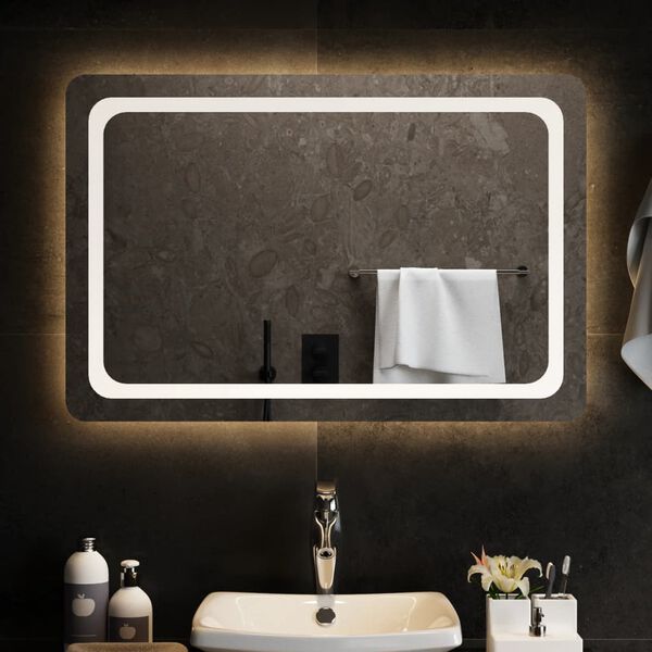 vidaXL LED Bathroom Mirror 90x60 cm