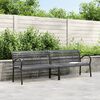 vidaXL Twin Garden Bench Black 231 cm Steel and WPC