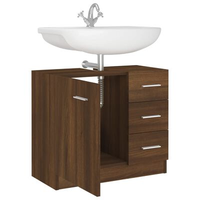 vidaXL Sink Cabinet Brown Oak 63x30x54 cm Engineered Wood
