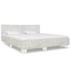 vidaXL Bed Frame | Grey | Mahogany wood, Mango wood, Natural rattan | Super King