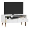 vidaXL TV Cabinet MOLDE White 106x40x49 cm Solid Wood Pine