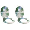 vidaXL Toilet Seat 2 pcs Green 43.8 x 37.8 cm MDF board