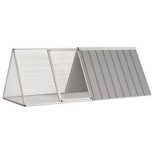 vidaXL Rabbit Cage Grey 201.5x80.5x71 cm Galvanised Steel