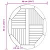vidaXL Table Top Solid Teak Wood Round 2.5 cm 90 cm