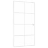 vidaXL Interior Door White 102x201.5 cm Tempered Glass&Aluminium Slim