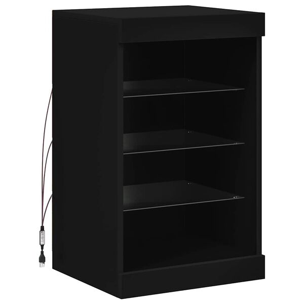 vidaXL Sideboard with LED Lights Black 41x37x67 cm
