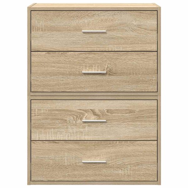 vidaXL Cabinets with 2 Drawers 2 pcs Sonoma Oak 60x31x40 cm Engineered Wood