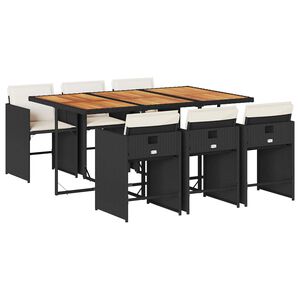 vidaXL Garden Dining Set | Black and brown