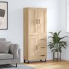 vidaXL Highboard Sonoma Oak 69.5x34x180 cm Engineered Wood