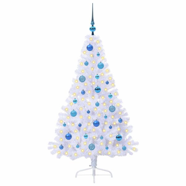 vidaXL Artificial Christmas Tree with Stand White 150 cm PVC and Steel