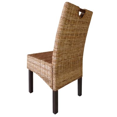 vidaXL Dining Chair 6 pcs Kubu Rattan Mango Wood