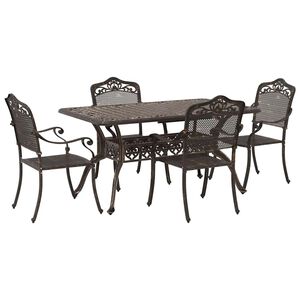 vidaXL Garden Dining Set 5 pcs Bronze Aluminium