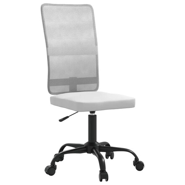vidaXL Office Chair Height Adjustable White Mesh Fabric