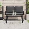 vidaXL Coffee Table Black 90 x 45 x 43 cm Poly Rattan and glass