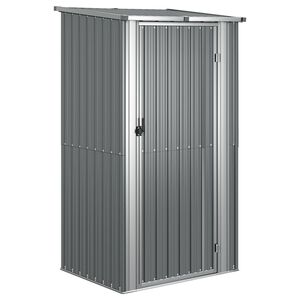 vidaXL Garden Shed Grey 118.5x97x209.5 cm Galvanised Steel