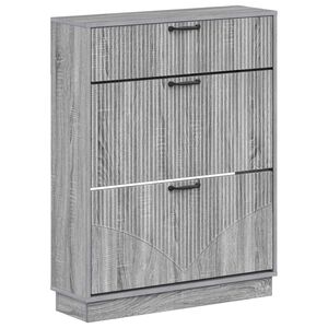 vidaXL Shoe Cabinet HOORN 78 x 24 x 100 cm Engineered Wood Grey Sonoma