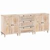 vidaXL Sideboard 3 pcs 180 x 33.5 x 75 cm Solid mango wood White