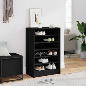 vidaXL Shoe cabinets 60 x 35 x 92 cm Black 7 shelves for shoes