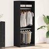vidaXL Wardrobe with Shelf Black Oak 80 x 50 x 200 cm Engineered Wood