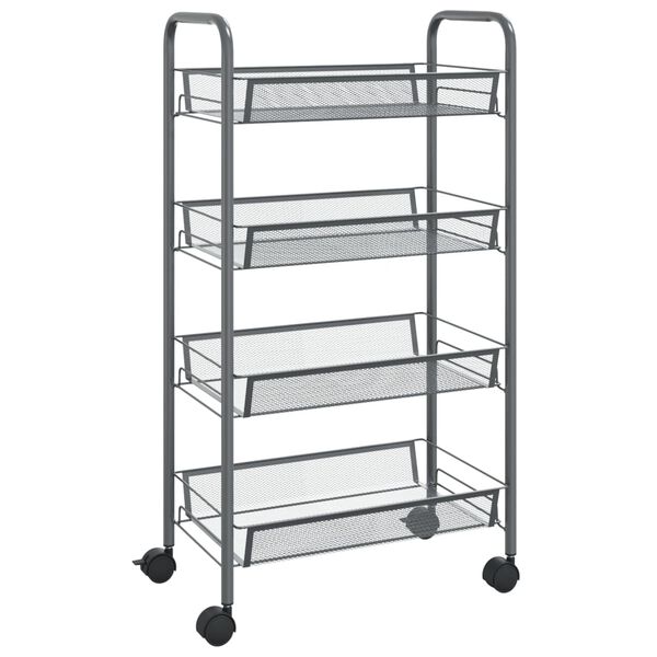 vidaXL 4-Tier Kitchen Trolley Grey 46x26x85 cm Iron