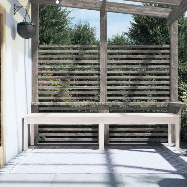 vidaXL 2-Seater Garden Bench White 203.5x44x45 cm Solid Wood Pine