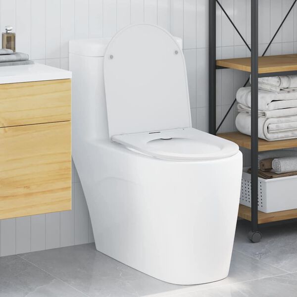 vidaXL Toilet Seat White 44 x 36.4 x 3.4 cm Duroplast
