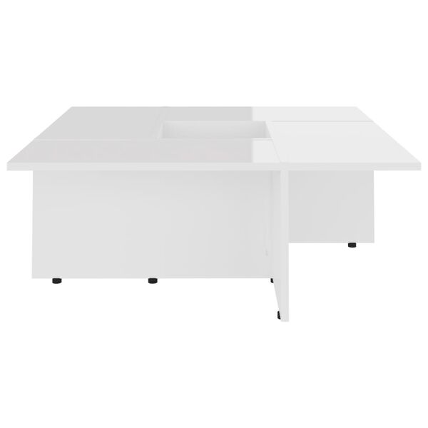 vidaXL Coffee Table High Gloss White 79.5x79.5x30 cm Engineered Wood