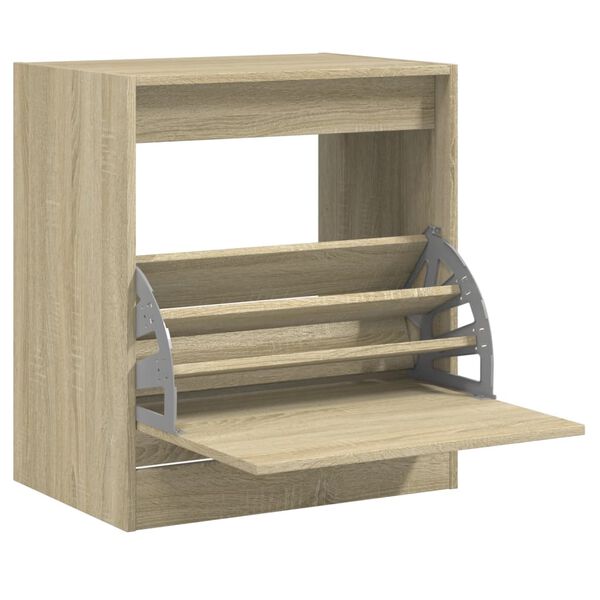 vidaXL Shoe Cabinet Sonoma Oak 60x42x69 cm Engineered Wood