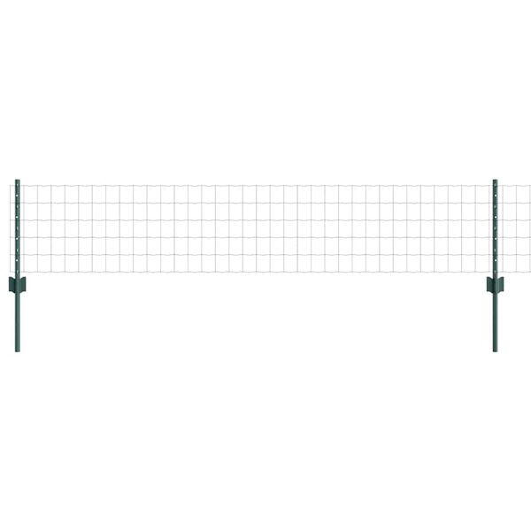 vidaXL Fence with Post Green 0.4 x 25 m Steel and PVC