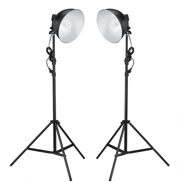 vidaXL Photo Studio Kit with Lights. Backdrop and Reflector