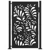 vidaXL Garden Gate Black 100x150 cm Steel Wave Design