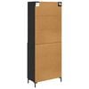 vidaXL Highboard Black Oak 69.5 x 34 x 180 cm Engineered Wood