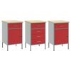 vidaXL Work Cabinet with Drawer 2 pcs Red and Grey 100 x 55 x 85 cm