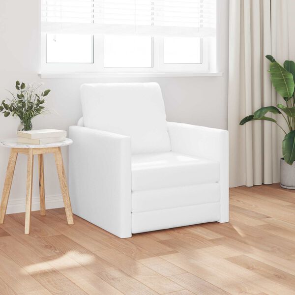 vidaXL Folding Sofa Bed White 74 x 77 x 81 cm PVC