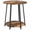 vidaXL Side Table Set with Shelf 2 pcs Smoked Oak and Black