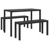 vidaXL Garden Dining Set 3 pcs Anthracite Steel