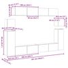vidaXL TV Units Wall-mounted 4 pcs Old Wood Engineered wood