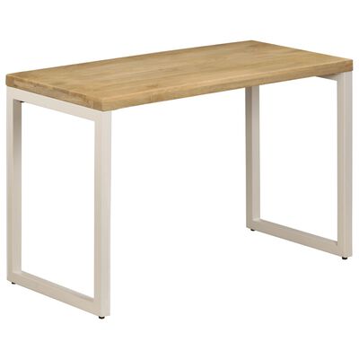 vidaXL Dining Table 115x55x76 cm Solid Mango Wood and Steel