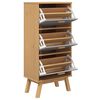 vidaXL Shoe Cabinet OLDEN Grey and Brown 55x35x120cm Solid Wood Pine