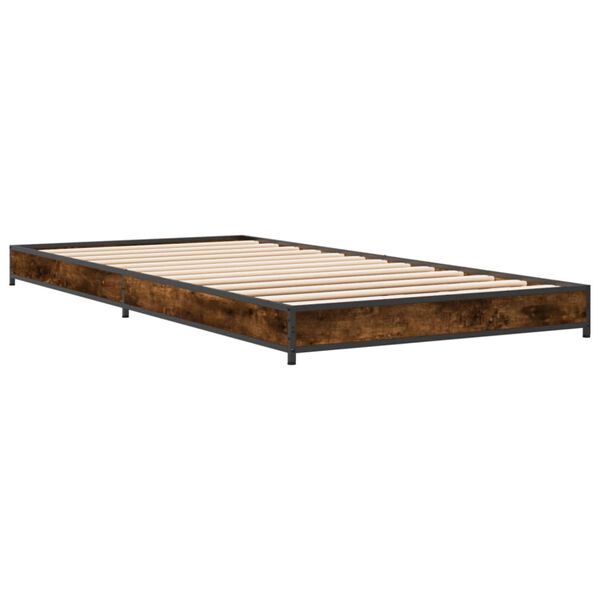 vidaXL Bed Frame without Mattress Smoked Oak 90x190 cm Single