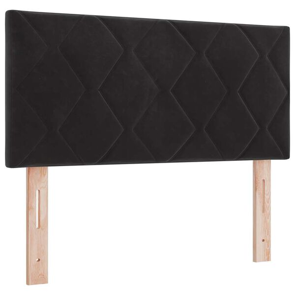 vidaXL LED Headboard with Headboard Black 90 cm Faux Leather